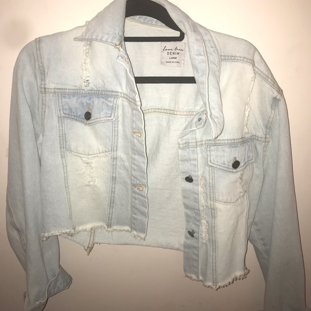 Light Wash denim cropped jean jacket